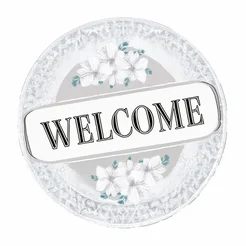 Free book club welcome clipart with round floral frame